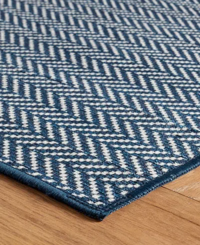Dash And Albert Rugs By Annie Selke Herringbone Machine Washable Da2039 5'x8' Area Rug In Blue