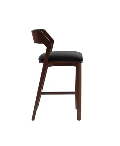 Manhattan Comfort Patricia 39.2" Velvet Upholstered Barstool In Black