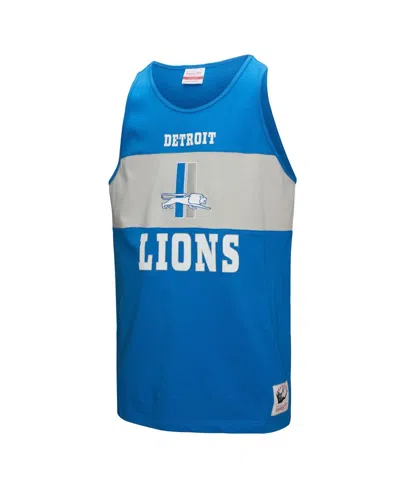 Mitchell & Ness Men's Blue Detroit Lions Retro Color Block Tank Top In Blue