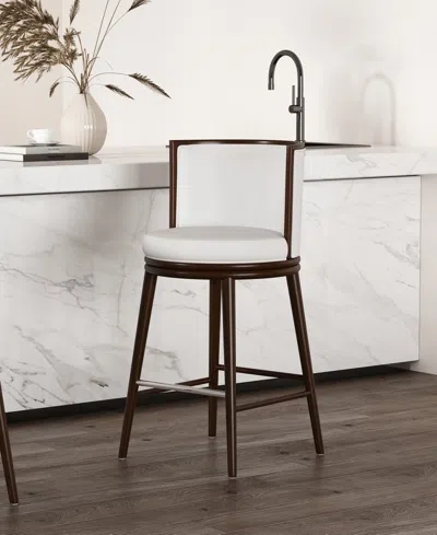 Manhattan Comfort Evalyn 40" Upholstered Barstool In Brown