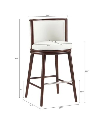 Manhattan Comfort Evalyn 40" Upholstered Barstool In Brown