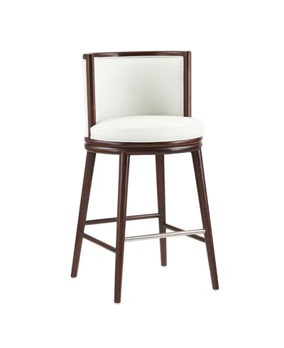 Manhattan Comfort Evalyn 40" Upholstered Barstool In Brown
