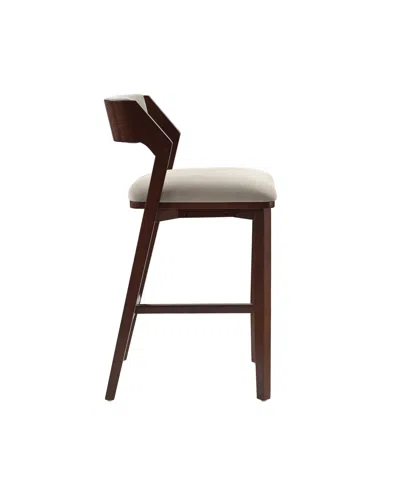 Manhattan Comfort Patricia 39.2" Velvet Upholstered Barstool In Brown