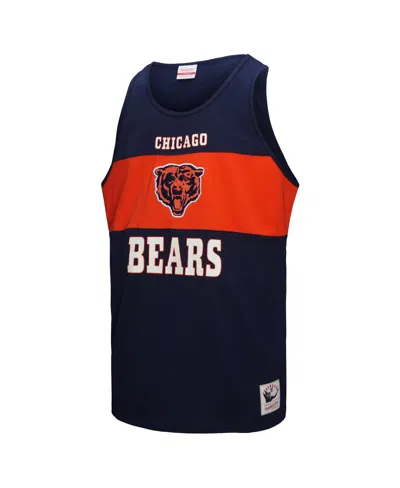 Mitchell & Ness Men's Navy Chicago Bears Retro Color Block Tank Top In Blue