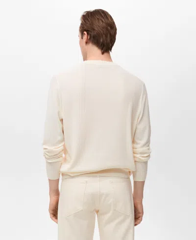 Mango Regular Fit Fine Knit Sweater In Neutral