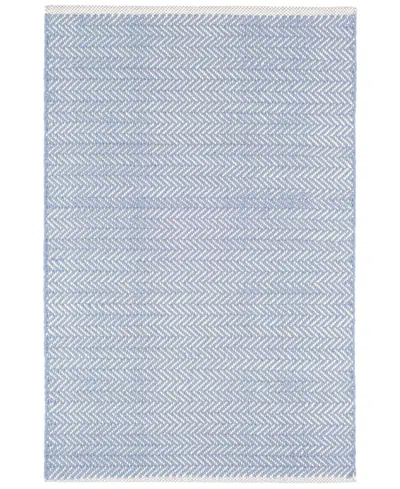 Dash And Albert Rugs By Annie Selke Herringbone Cotton Rda360 9'x12' Area Rug In Blue