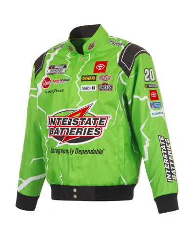 Jh Design Men's Green Christopher Bell Interstate Batteries Full-snap Twill Uniform Jacket In Green