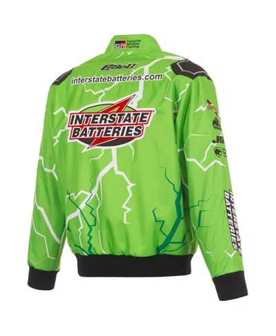 Jh Design Men's Green Christopher Bell Interstate Batteries Full-snap Twill Uniform Jacket In Green