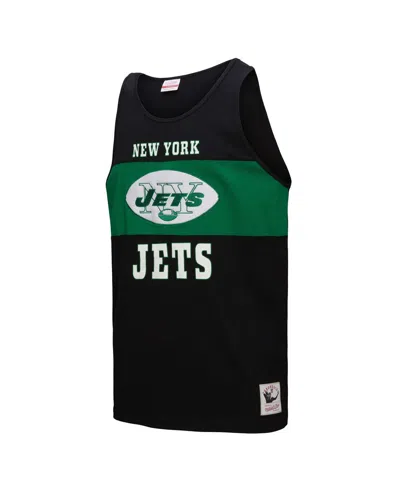 Mitchell & Ness Men's Black New York Jets Retro Color Block Tank Top In Black