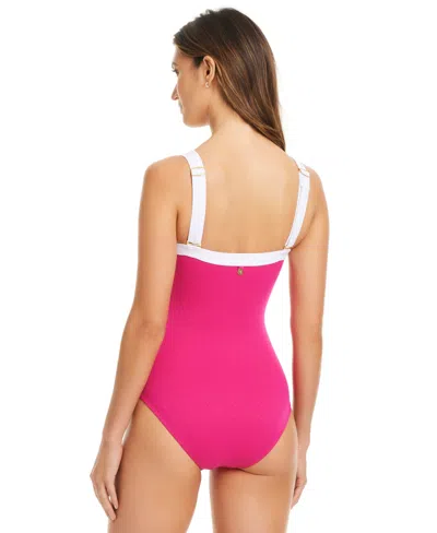 Bleu Rod Beattie Rod Beattie Square Neck One-piece Swimsuit In Pink