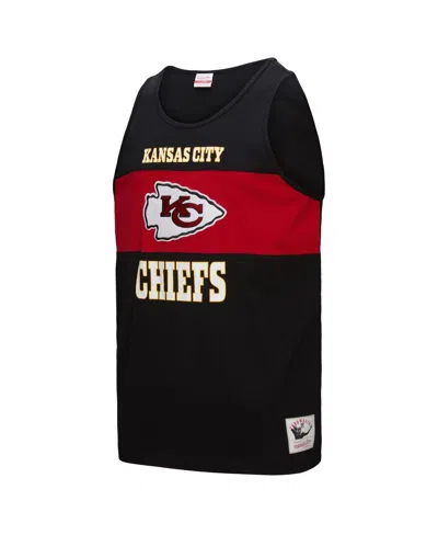 Mitchell & Ness Men's Black Kansas City Chiefs Retro Color Block Tank Top In Black