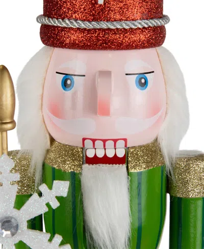 Northlight 15" Glittered Nutcracker With Snowflake Scepter Christmas Figure In Multi