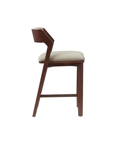 Manhattan Comfort Patricia 36.2" Velvet Upholstered Counter Stool In Neutral