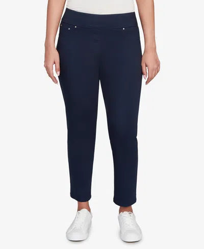 Ruby Rd. Petite Soft Denim Faux Pocket Pants In Blue