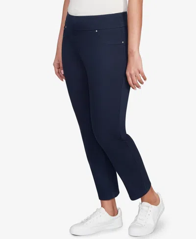 Ruby Rd. Petite Soft Denim Faux Pocket Pants In Blue