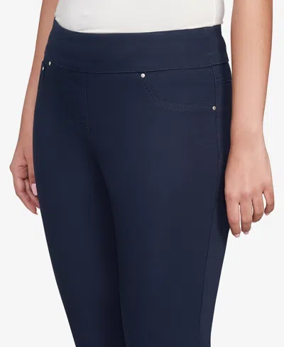 Ruby Rd. Petite Soft Denim Faux Pocket Pants In Blue