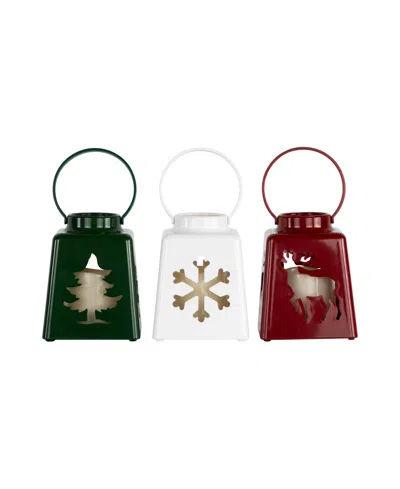 Northlight Led Lighted Christmas Candle Lanterns, Set Of 3 In Multi