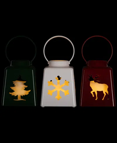 Northlight Led Lighted Christmas Candle Lanterns, Set Of 3 In Multi