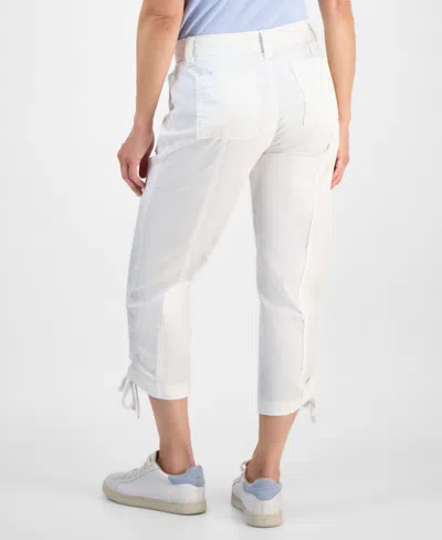Style & Co Petite Mid-rise Tie-hem Capri Pants, Exclusively At Macy's In White