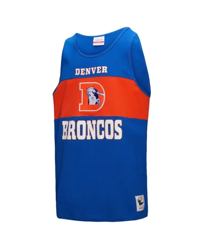 Mitchell & Ness Men's Royal Denver Broncos Retro Color Block Tank Top In Blue
