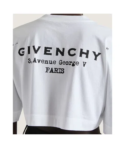 Givenchy Cropped Fit T-shirt In Cotton With Stamp Print Clothing In White