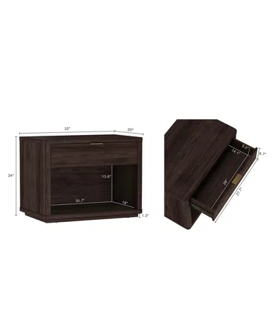 Manhattan Comfort Evelyn 32" 1-drawer Nightstand In Brown