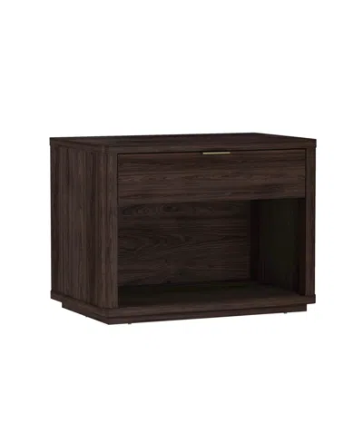 Manhattan Comfort Evelyn 32" 1-drawer Nightstand In Brown