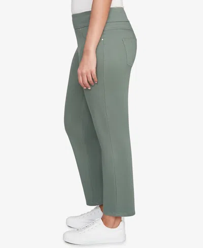 Ruby Rd. Petite Soft Denim Faux Pocket Pants In Green
