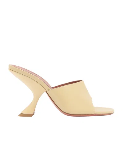 Amina Muaddi Sabot Taylor In Pelle Gialla Pastello  Donna In Sand