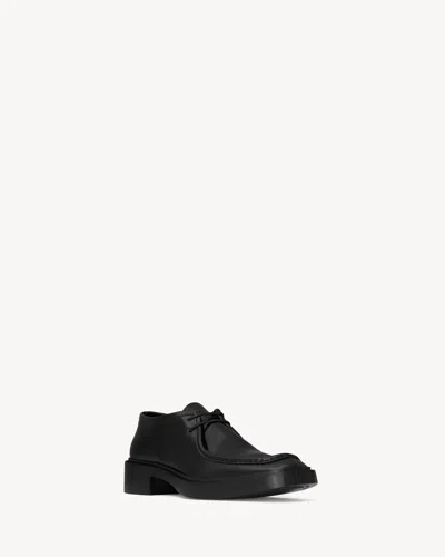 Saint Laurent Chunky Sole Lace-up Shoes With Calf Hair In Black