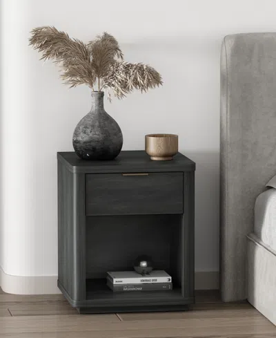 Manhattan Comfort Evelyn 20" 1-drawer Nightstand In Black