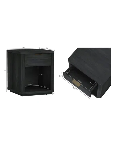 Manhattan Comfort Evelyn 20" 1-drawer Nightstand In Black
