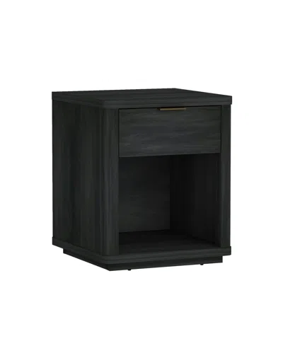 Manhattan Comfort Evelyn 20" 1-drawer Nightstand In Black