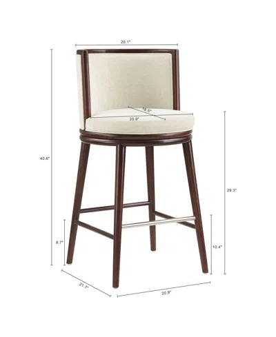 Manhattan Comfort Evalyn 40" Upholstered Barstool In Brown