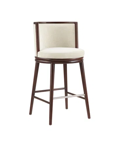 Manhattan Comfort Evalyn 40" Upholstered Barstool In Brown