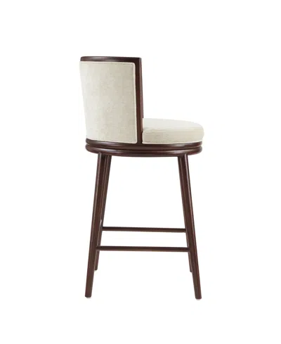 Manhattan Comfort Evalyn 40" Upholstered Barstool In Brown