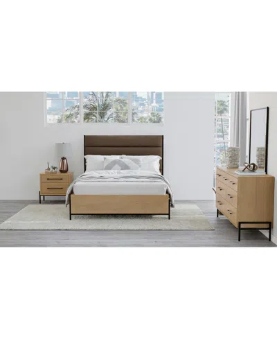 Macy's Linstead 3-pc. Queen Upholstered Set (bed, Dresser & Nightstand), Created For  In Brown