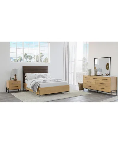 Macy's Linstead 3-pc. Queen Upholstered Set (bed, Dresser & Nightstand), Created For  In Brown