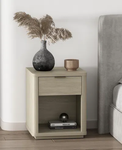 Manhattan Comfort Evelyn 20" 1-drawer Nightstand In Neutral