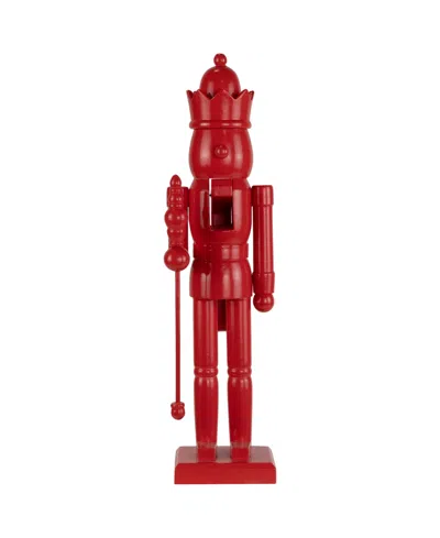 Northlight 15" Nutcracker King With Crown And Scepter Standing Christmas Figure In Red