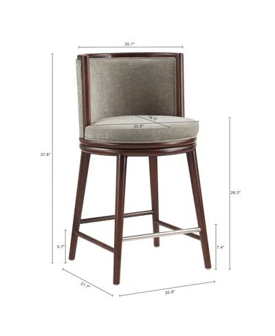 Manhattan Comfort Evalyn 37.6" Upholstered Counter Stool In Brown