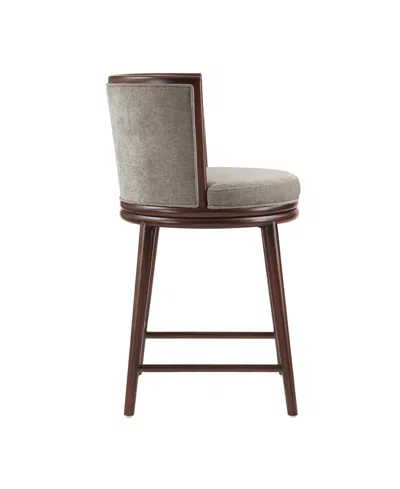 Manhattan Comfort Evalyn 37.6" Upholstered Counter Stool In Brown