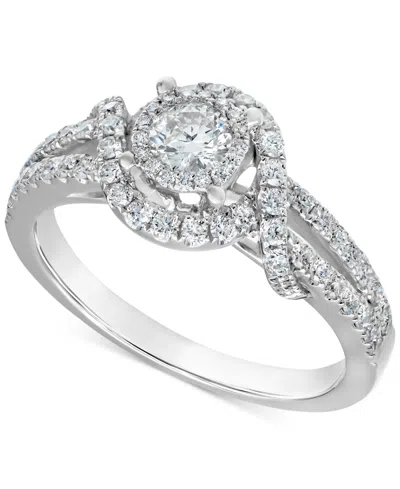 Macy's Diamond Engagement Ring (3/4 Ct. T.w.) In 14k White Gold In Metallic