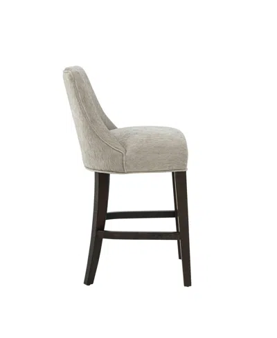 Manhattan Comfort 38.4" Beever Chenille Upholstered Counter Stool In Gray