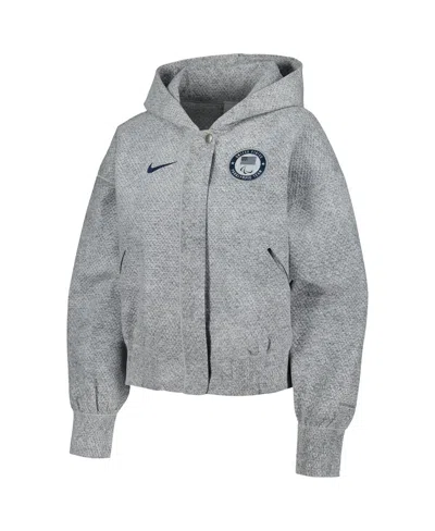 Nike Women's Gray U.s. Paralympics 2024 Paralympics Media Day Oversized Cropped Performance Full-zip Hood In Gray