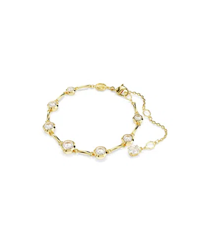 Swarovski Imber Mixed Round Cuts White Gold-tone Plated Tennis Bracelet In Multicolor