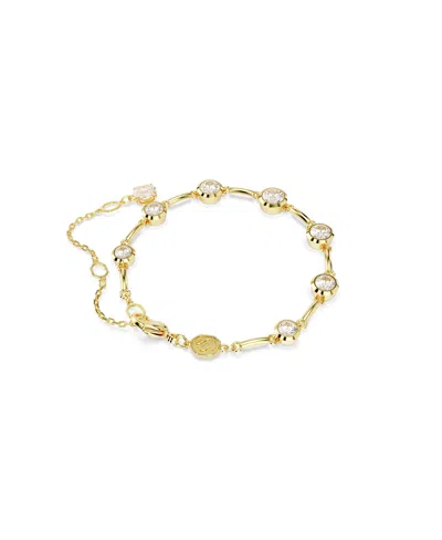 Swarovski Imber Mixed Round Cuts White Gold-tone Plated Tennis Bracelet In Multicolor