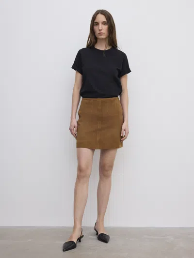 House Of Dagmar Suede Mini Skirt In Brown