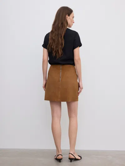 House Of Dagmar Suede Mini Skirt In Brown