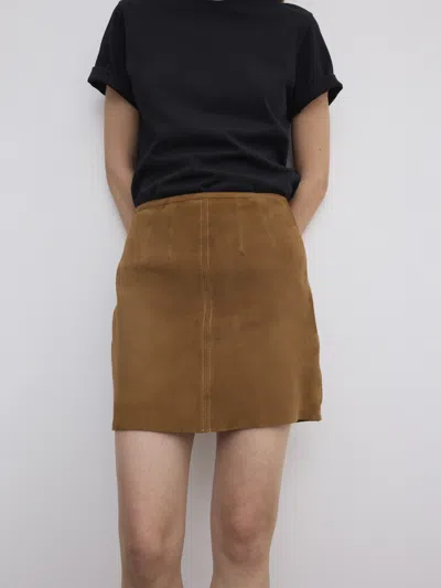 House Of Dagmar Suede Mini Skirt In Brown